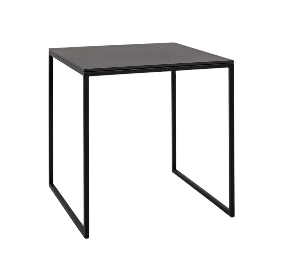 Schwarzer Less H 22/2 HPL Couchtisch von Hans Hansen mit minimalistischem Design und quadratischer Tischplatte.